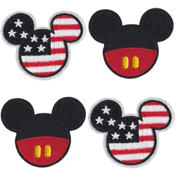 New Mickey Mouse avatar Ironing Patches Disney Minnie Hot Transfers Clothing USA flag Patch Cartoon DIY Sewing Clothes Bag Decor