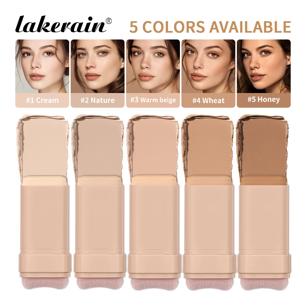 Lakerain Matte Foundation Stick Powerful Coverage Brighten Skin Tone Not Easy Melt Lightweight Smooth Texture Foundation Stick