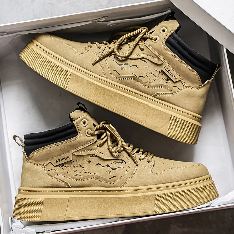 

Модные мужские повседневные кроссовки на высокой платформе, мужские прогулочные кроссовки на толстой подошве, нескользящие спортивные туфли, дизайнерские удобные кеды