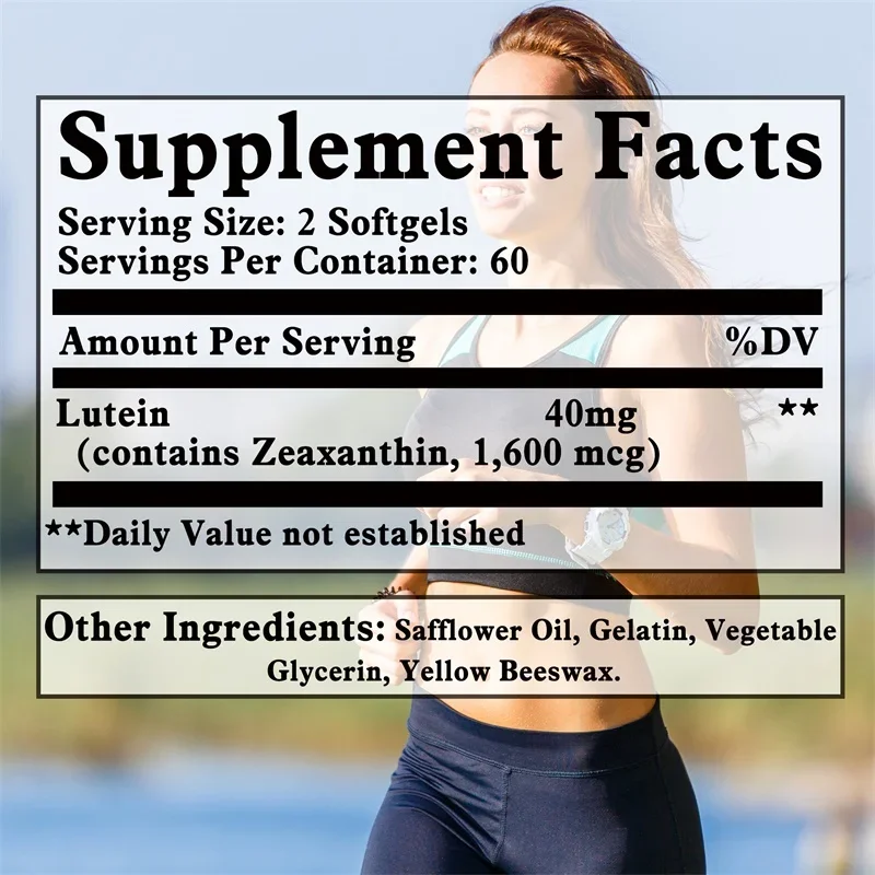 Lutein Natural Carotenoid - Contains Zeaxanthin To Help Promote Eye & Vision Health and Antioxidant, Suitable for Men and Women