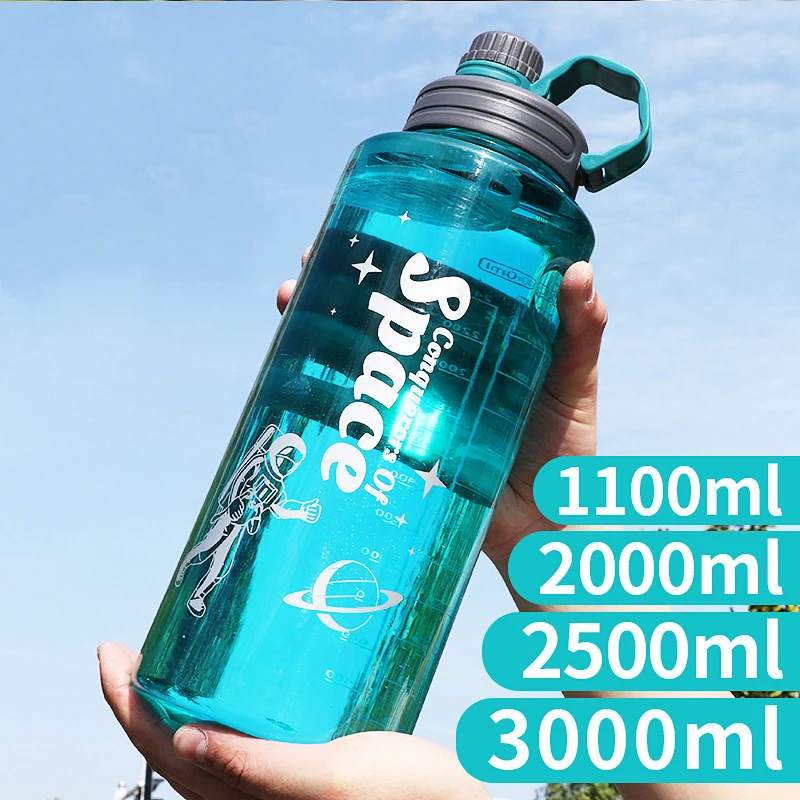 1.1/1.5/2/3L Portable Straw Cup Sport Plastic Large-capacity Water Bottle Eco-friendly Fitness Explosion-proof Outdoor Water Cup