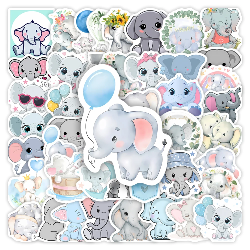 Cartoon Elephant Stickers lovely DIY Kids Toys Gift Decorative Decal for Scrapbook Laptop Phone Luggage Bottles Waterproof