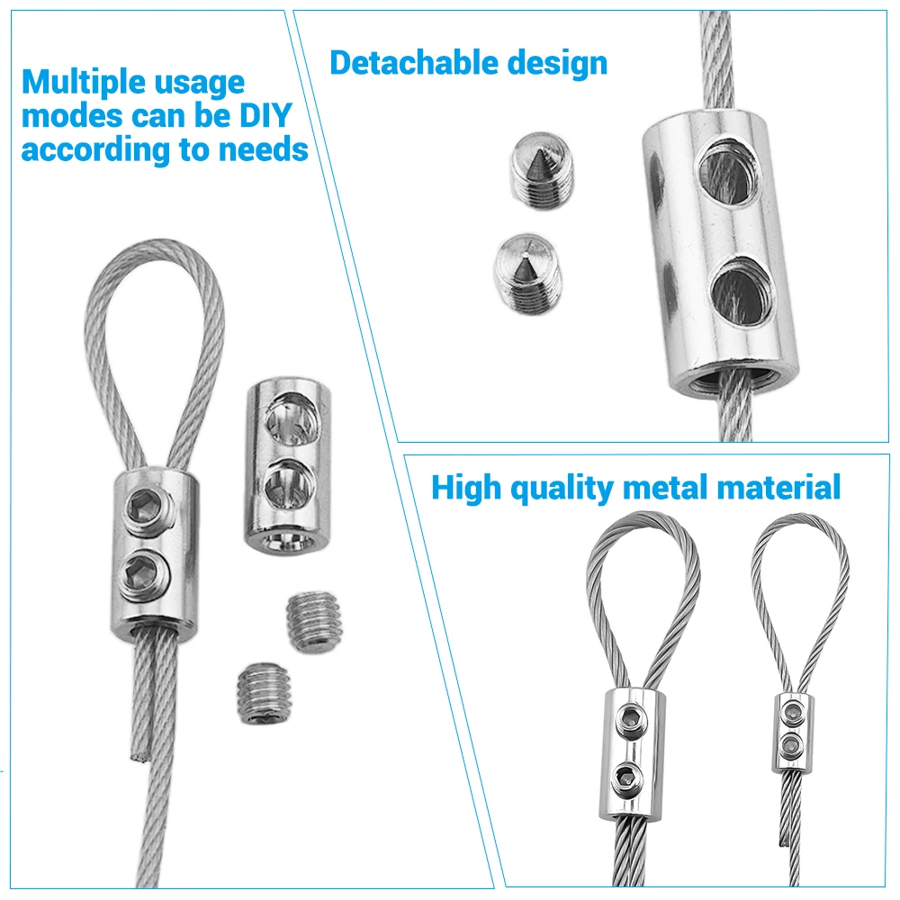 2-4PCS 2mm/3mm 304 Stainless Steel Wire Rope Fixing Kit with PVC Coating for Hanging Picture Frames Lighting Fixtures Potted