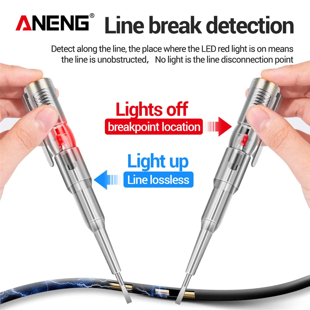 ANENG B09 Electrical Test Pen One Word Bit Screwdriver Non-contact Induction Intelligent Voltage Indicator Light Tester Pen Tool