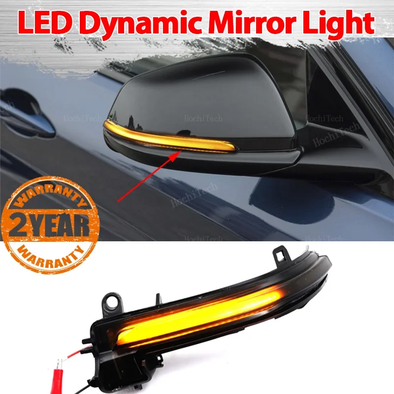 Smoked LED Dynamic Turn Signal Light Side Mirror Flashing Light for BMW X1 F48 F49 X2 F39 F40 F45 F46