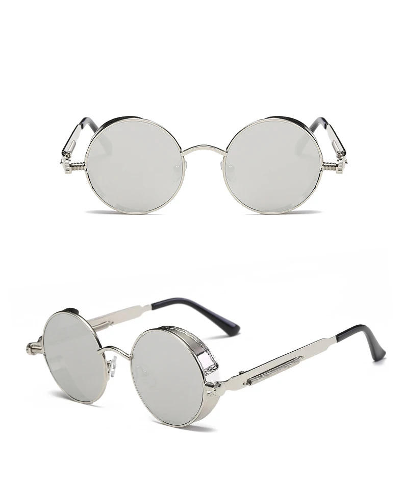 Metall Steampunk-Stil Sonnenbrillen Steampunk Mode Herren Retro Runde Sonnenbrillen – Detail 6