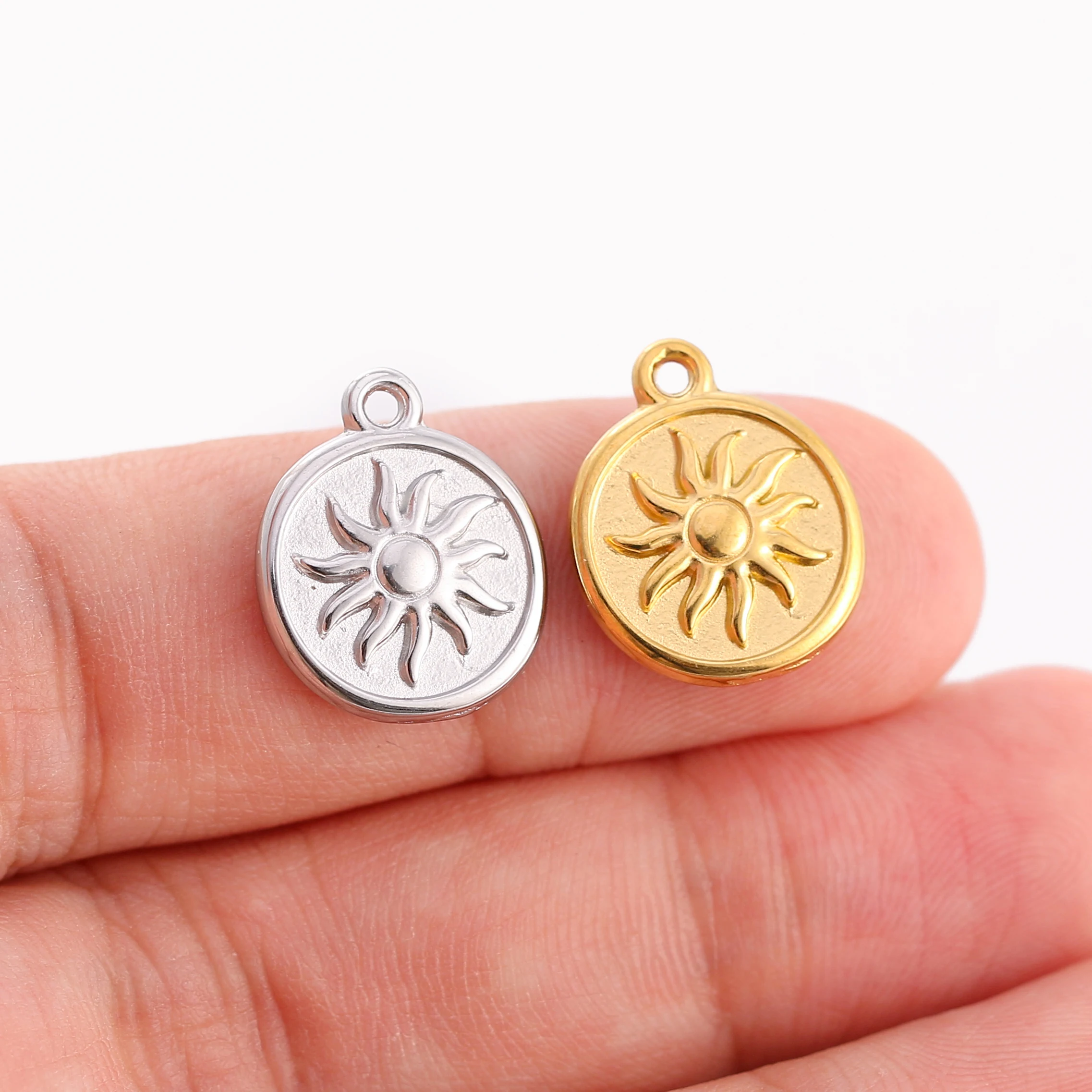 3pcs Fashion Bohemian Sun Charms for Jewelry Making Cute Gold Color Round Pendant Diy Earrings Necklace Bracelet High Quality