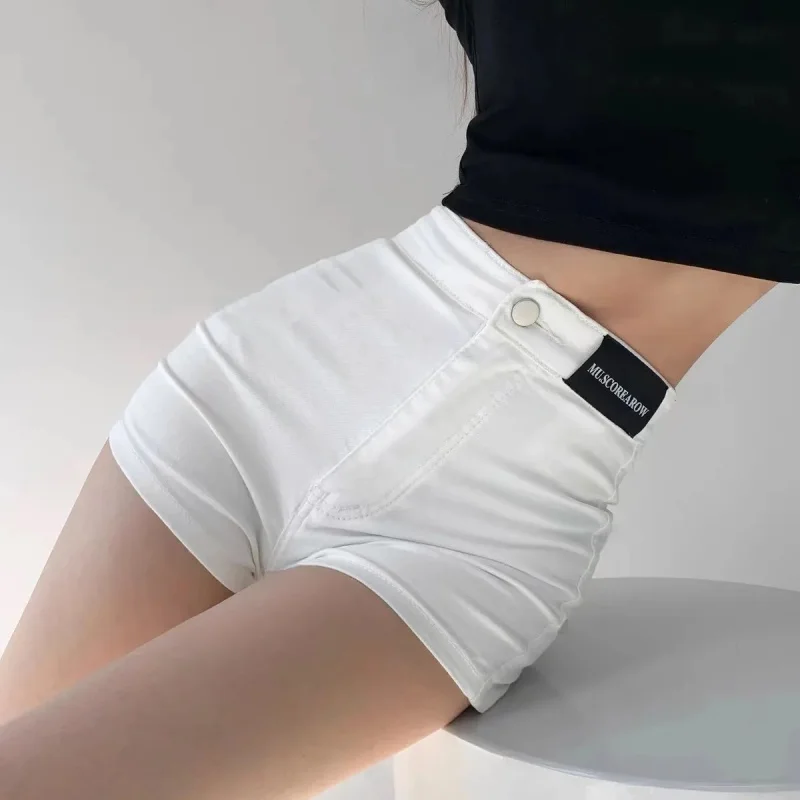 Jeans Shorts Woman Vintage Elastic Slim Hot Pants High Waist Denim Shorts Summer Fashion Streetwear Casual Female Clothing Y2k