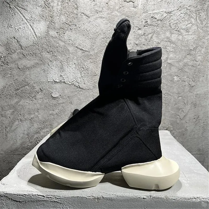 Black Man Ankle Boot Thick Bottom Men Designer Boot Zipper Male High Boots