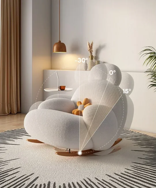 Divano letto singolo reclinabile bianco Mobili da soggiorno a dondolo Bracciolo Chaise Lounge per il tempo libero Sedia moderna acquista mobili dalla Cina online