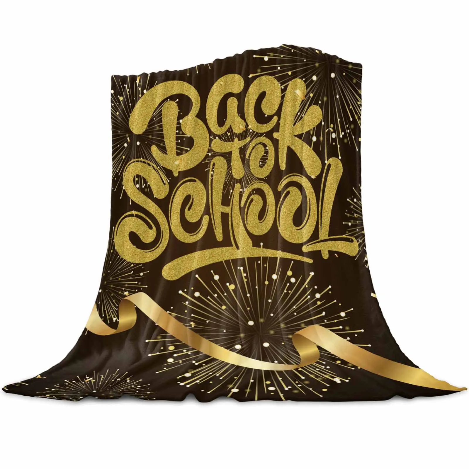 

Modern Back To School Ribbon Throws Blankets for Sofa Bed Winter Soft Plush Warm Sofa Throw Blanket Holiday Gifts