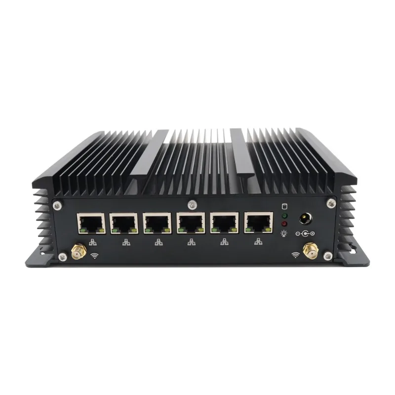 

Fanless 6-LAN Industrial Mini PC Intel Core G7-7100 Celeron Options, 4USB 2COM SIM Slot for Network Security Firewall Appliance