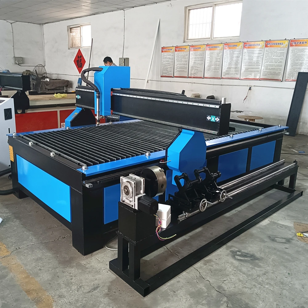 High Precision New Design Cnc Plasma Metal Cutting Cnc Router Machine  With Rotary  Cnc Plasma Cutter Price