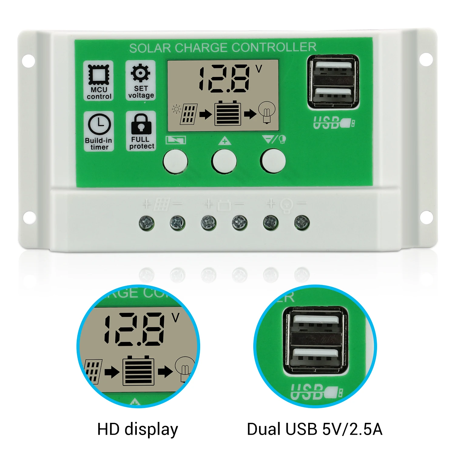 

In Stock 10A/20A/30A 12V/24V Lithium Battery Solar Charge Controller With LCD Display