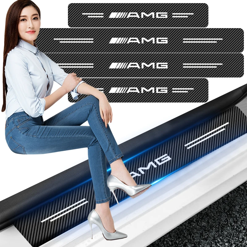 ألياف الكربون سيارة ملصق الجذع واقية قطاع المضادة للخدش مائي لمرسيدس بنز AMG W204 W203 W212 W211 W124 W210 GLC GLE E