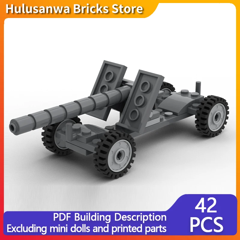 

PAK 43 WW2 Military Anti-Tank Gun Model MOC Building Bricks War Equipment Modular Technology Gifts Holiday Assemble Children Toy