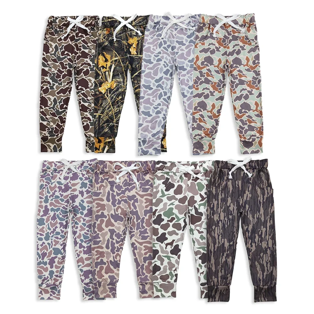 

In Stock Sibling Baby Boys Camouflage Pants with Pockets Casual Camo Print Baby Boy's Clothing