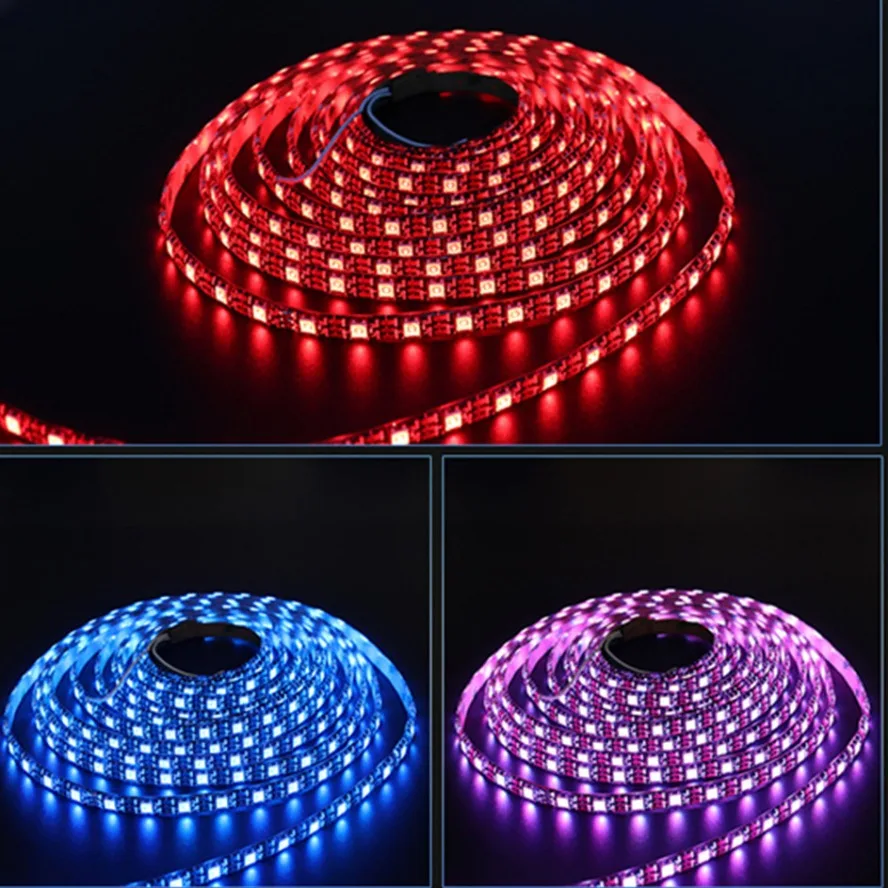 WS2812B IC Independent Control DC5V Led Lights RGB Led Strip Light IP65 IP68 Waterproof Smart Pixels Magic Light Black White PCB