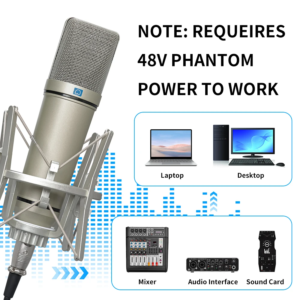 KDES U87 AI XLR コンデンサーマイク プロフェッショナル