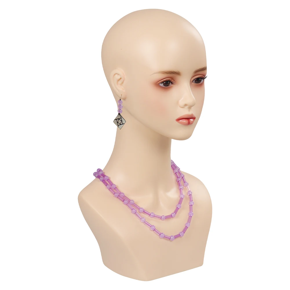 Boucles d'Oreilles de Princesse Asha pour Femme et Fille, Collier Violet, Accessoires de Costume de Carnaval d'Halloween