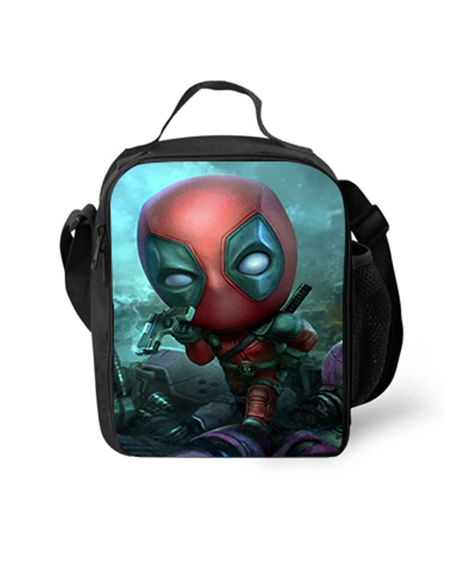 Unisex Kid Durable Lunch Tote,Deadpool Insulated Lunch Box Waterproof Lunch Bag