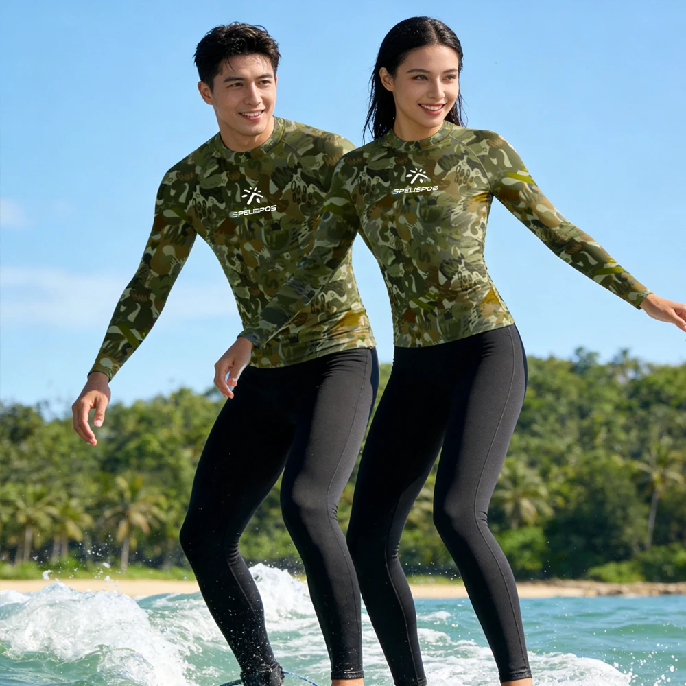 

Long Sleeve Men's and Women's Rash Guard Surfing Clothing UPF50+ High Quality Swimming Shirt Beachwear for Water Sport Fishing