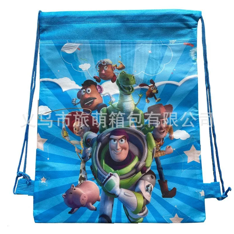 Disney-bolsa de almacenamiento de Toy Story 4 para niños, mochila de viaje de dibujos animados, no tejida, con cordón, Kawaii, Woody, Buzz Lightyear