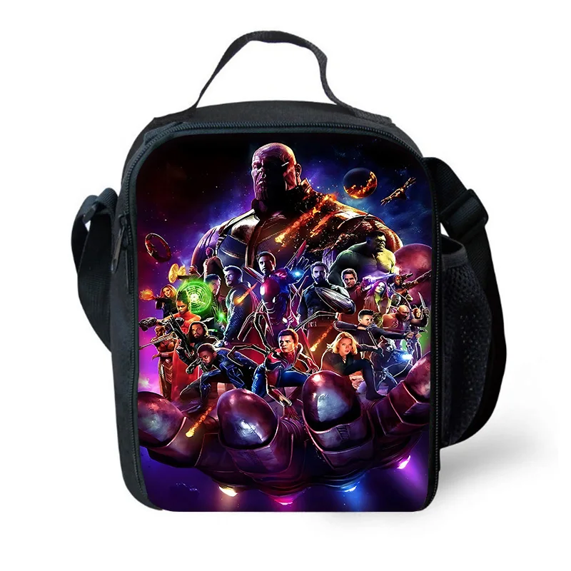 Marvel Avengers Movie Child Insulated Large Capacity Bag for Boy Girl Student Outdoor Picnic Resuable Thermal Cooler Lunch Box