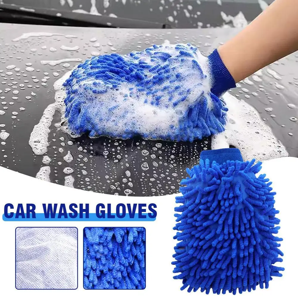Premium Microfiber Wash Mitt Soft Scratch-Free Double-Sided Chenille Washing Gloves Perfect For Car Washing And Detailing
