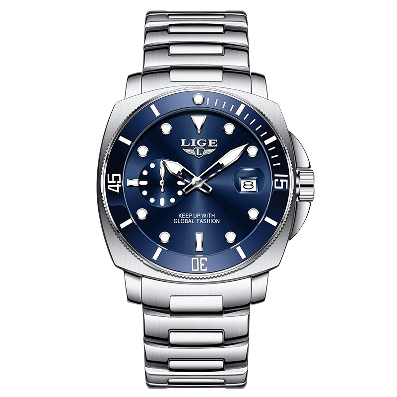 Men's Trendy Waterproof Luminous Stainless Steel Watch
