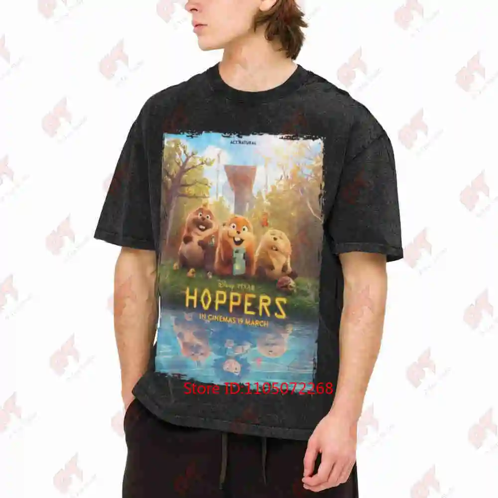 Hoppers Movie Cartoon Vintage Washed Tee Pure Cotton T-Shirt