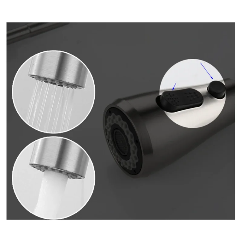 

ABMS-смеситель из нержавеющей стали, смеситель для кухонной мойки, матовый черный смеситель для универсальной мойки с одной ручкой и высокой дугой