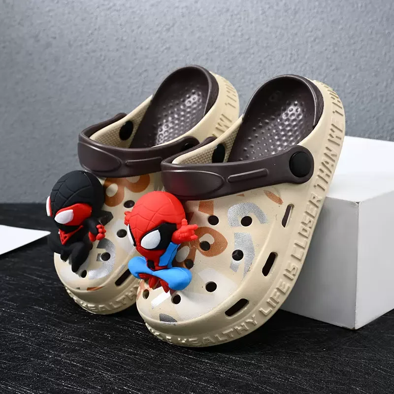 Disney SpiderMan Sport Sandals Summer Cartoon Iron Man Sandals for Boys Casual Beach Shoe Soft Sole Non-slip Kids Shoes