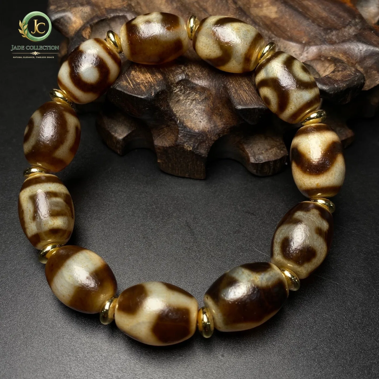 Rare Tibetan Buddhism Agate Many Treasure Totem Dzi Beads Amulet Bracelet G3723