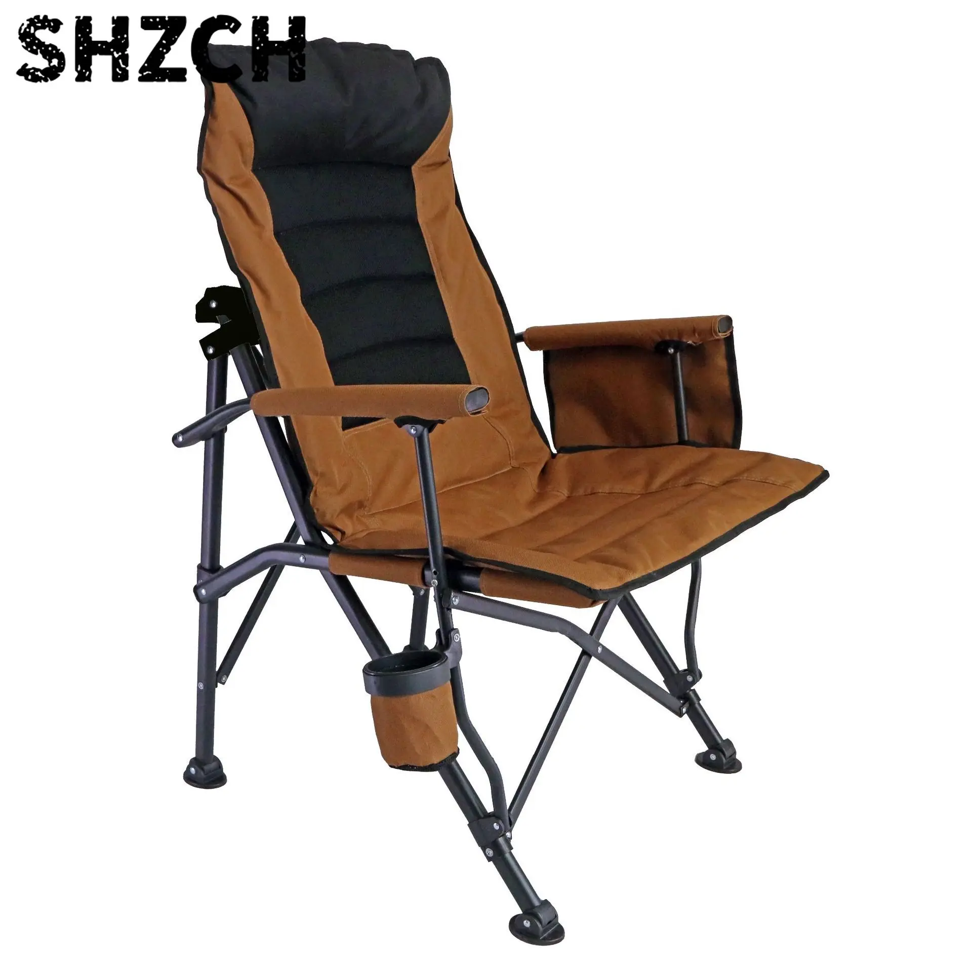 Custom New Upgrade Adjustable Backrest Portable Metal Luxury Arm Outdoor Recliner Fishing Folding Camping Garden Beach Chairs
