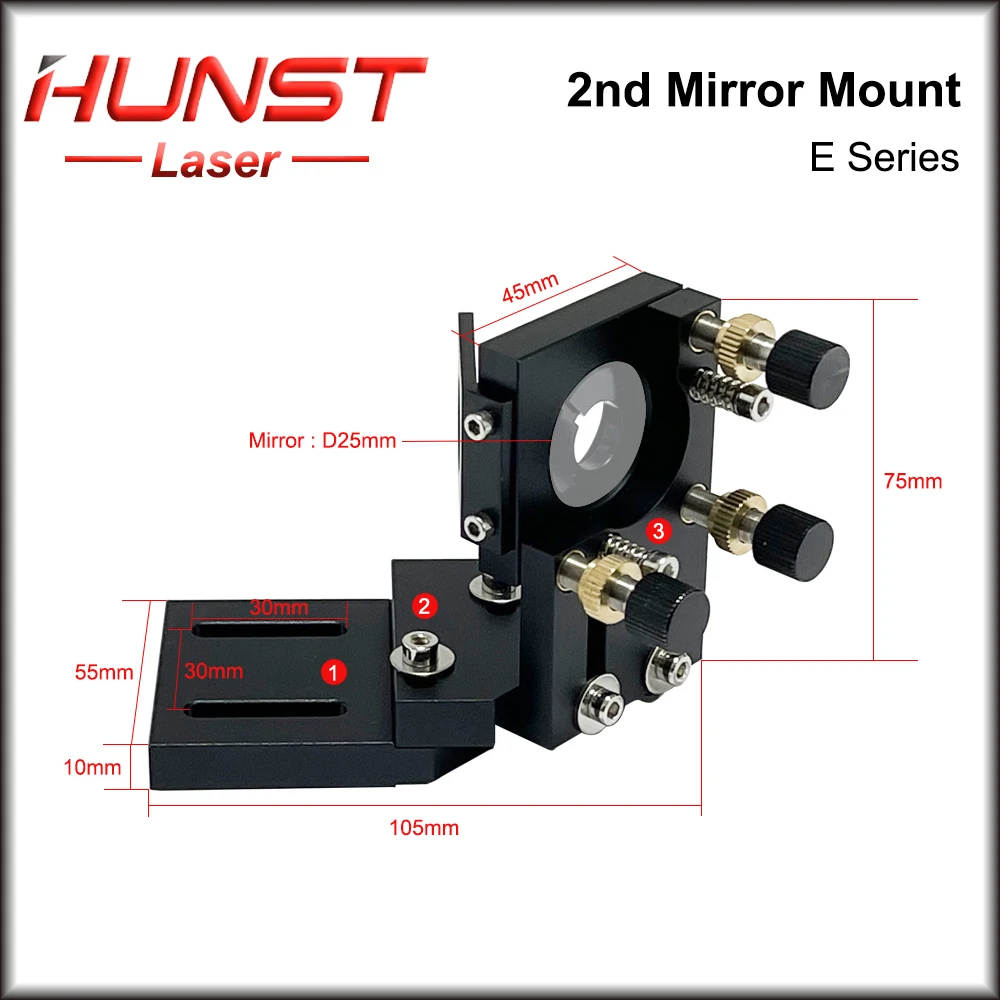 

Лазерная линза Hunst E Series CO2 Black 25 мм с интегрированным кронштейном для лазерных гравировальных и режущих станков