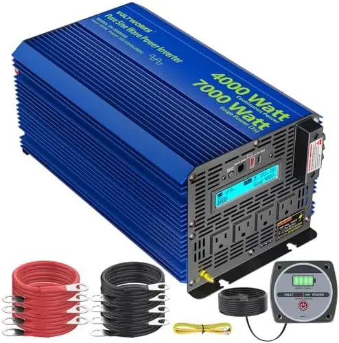 Power Inverter 4000 Watt Pure Sine Wave Inverter 12V to 110V 120V AC, 7000W Surge Peak Power for 2 Seconds, 2024 New Invention,