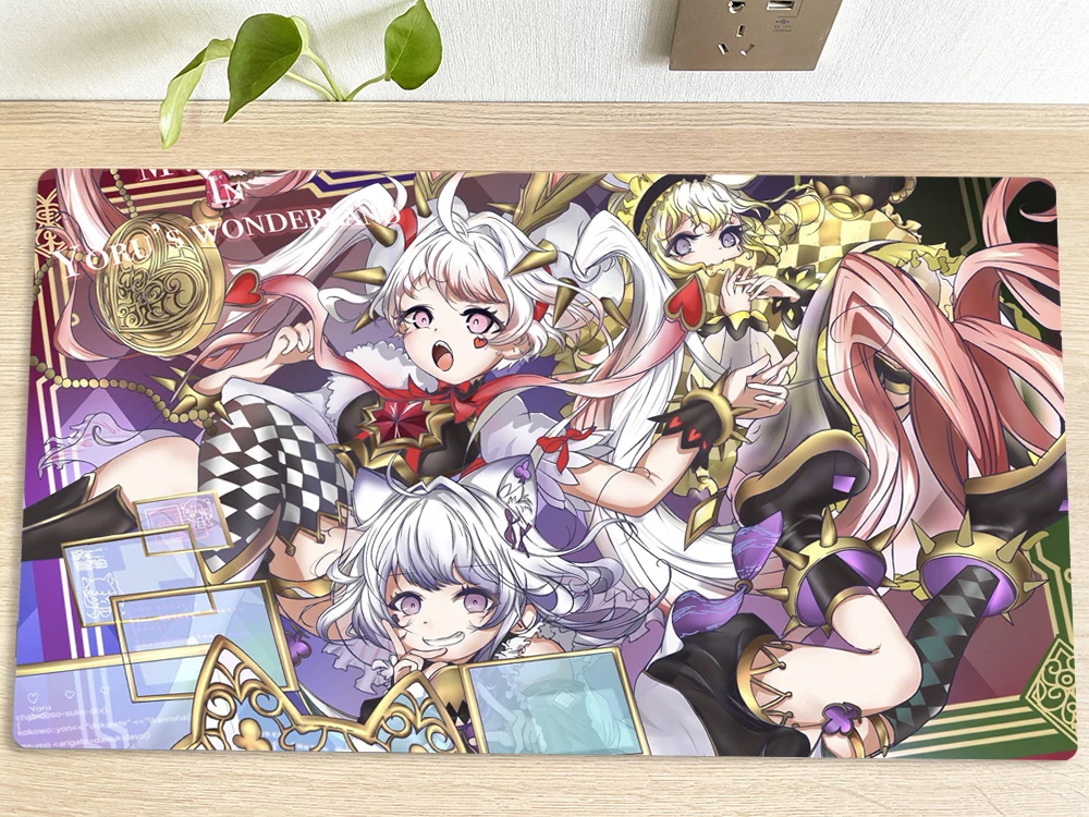 YuGiOh Table Playmat M∀LICE P White Rabbit M∀LICE Pawn Dormouse TCG CCG Mat Trading Card Game Mat Mouse Pad Gaming Play Mat