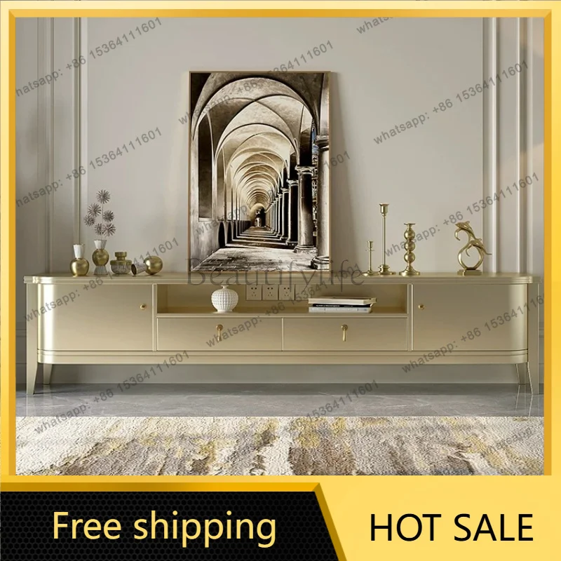 PG living room household solid wood TV cabinet storage locker integrated small apartment light luxury combination floor advanced