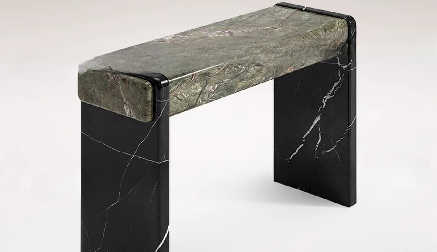 Marble simple modern rectangular storage side table black entrance table
