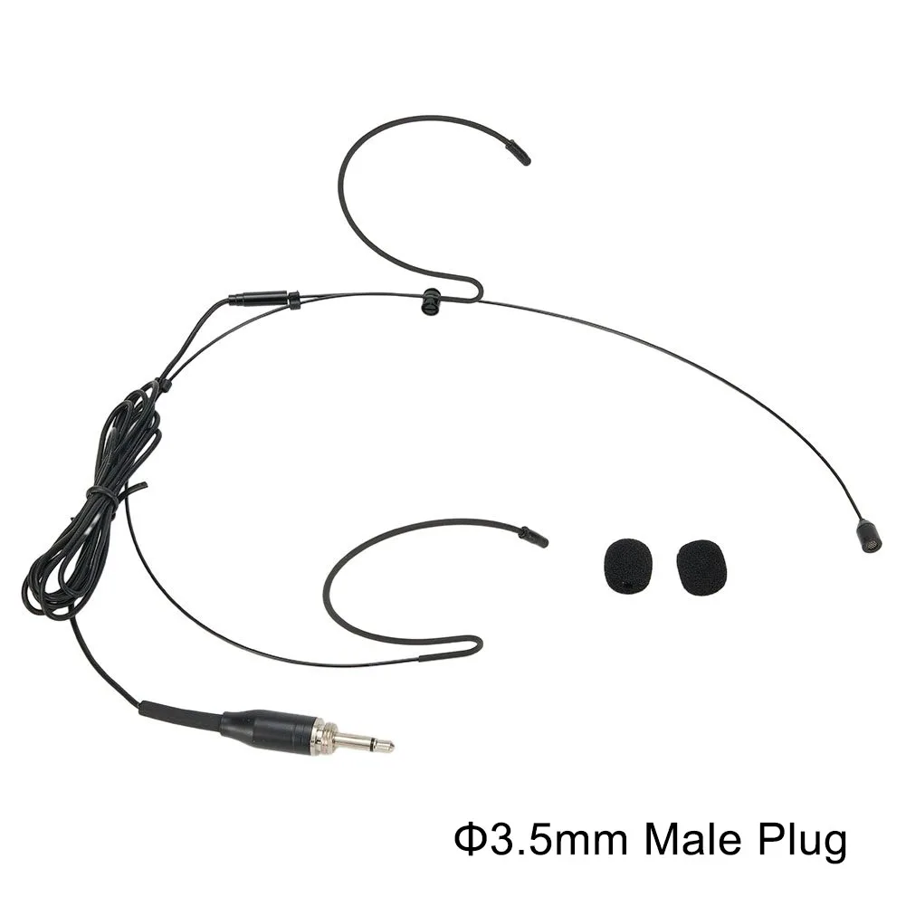 1pc Microphone Small Ear Hook Double Earhook Headset Mic Headworn Microphone With Cover 1.2m For Shure Wireless Stage Microphone - view 2