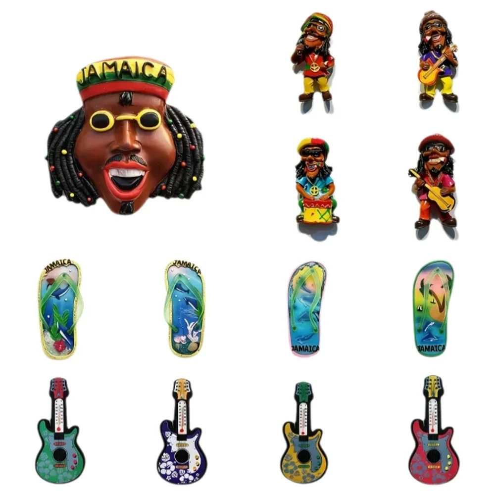 Jamaica Reggae Style Fridge Magnet 3D Resin Tourist Souvenir Refrigerator Sticker Home Decor Gift