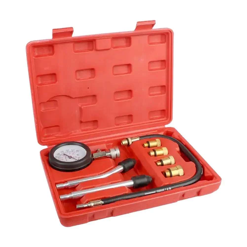 Car Cylinder Tester Kit Gasoline Engine Compression M14 Pressure Meter Psi With Gauge 0-300 M10 Adapter W1v8