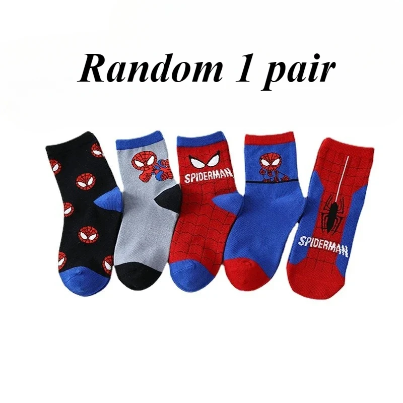 New Fashion Trend Disney Delicate Baby Socks Spidered Man Canvas Anime Hero Cotton Boys Tube Socks Children Autumn Winter Kids