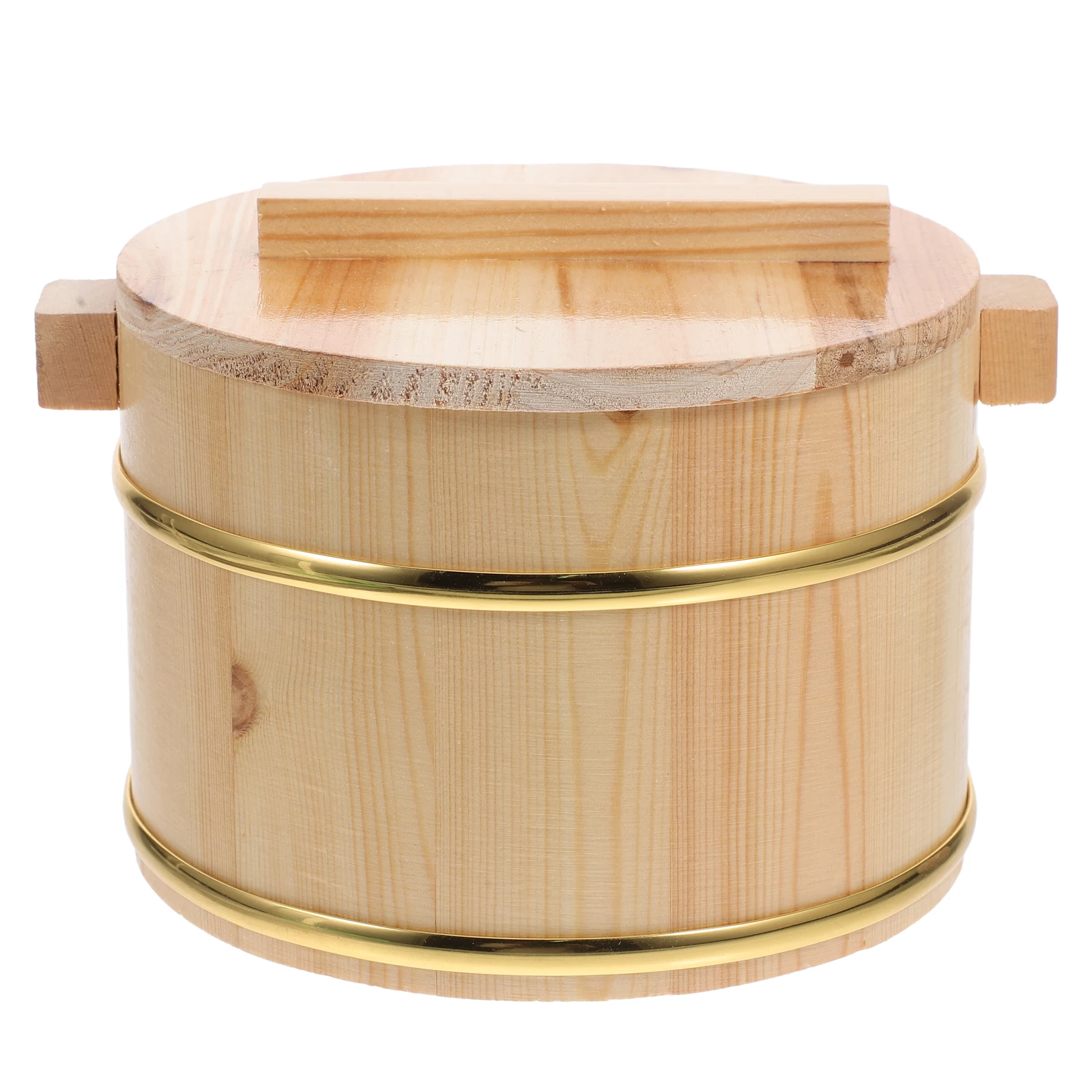 

Rice Container Storage Wooden Barrel Japanese Steam Bucket Sushi Accessories Mixer Khaki Buckets
