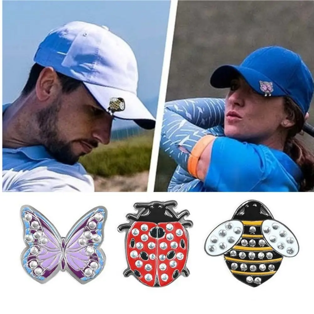 

Butterfly Shape Golf Cap Clip Insect Bee Durable Metal Golf Ball Mark Decorative Ball Position Golf Hat Marker Golf Accessories