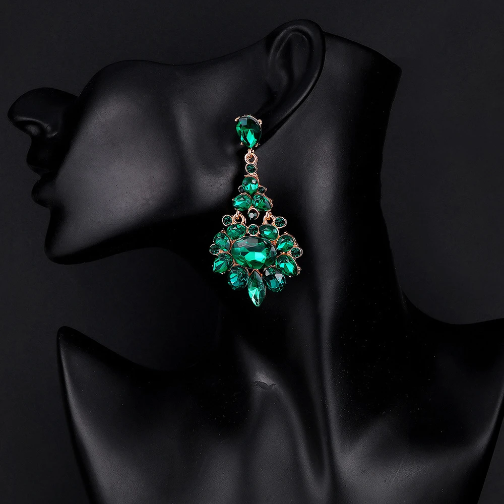Girls Crystal Dangling Earrings with Hypoallergenic Metal Elegant Jewelries for Banquet Travel Dating Shopping image 4