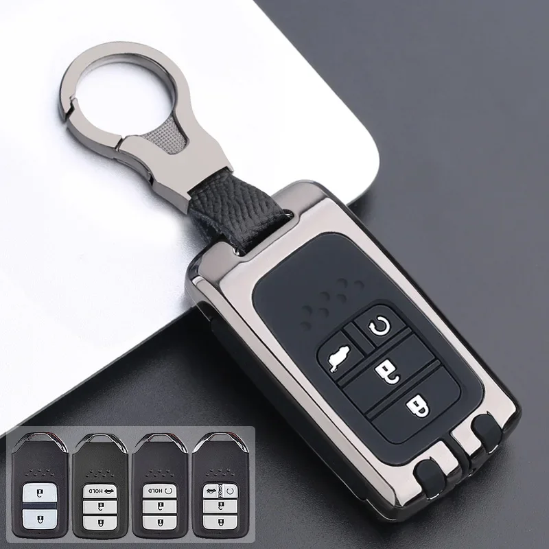 

Zinc Alloy + Silicone Car Key Cover Case Shell For Honda CRV Pilot Accord Civic Jazz Jade Fit HR-V CR-V HRV City Odyssey XR-V