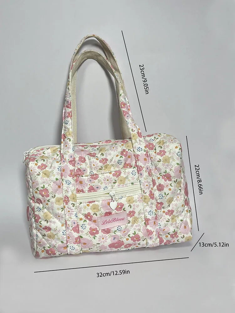 Korean Style Stroller Organizer Bags Flower Multi-pocket Floral  Portable Baby Care Storage Baby Diaper Organizer