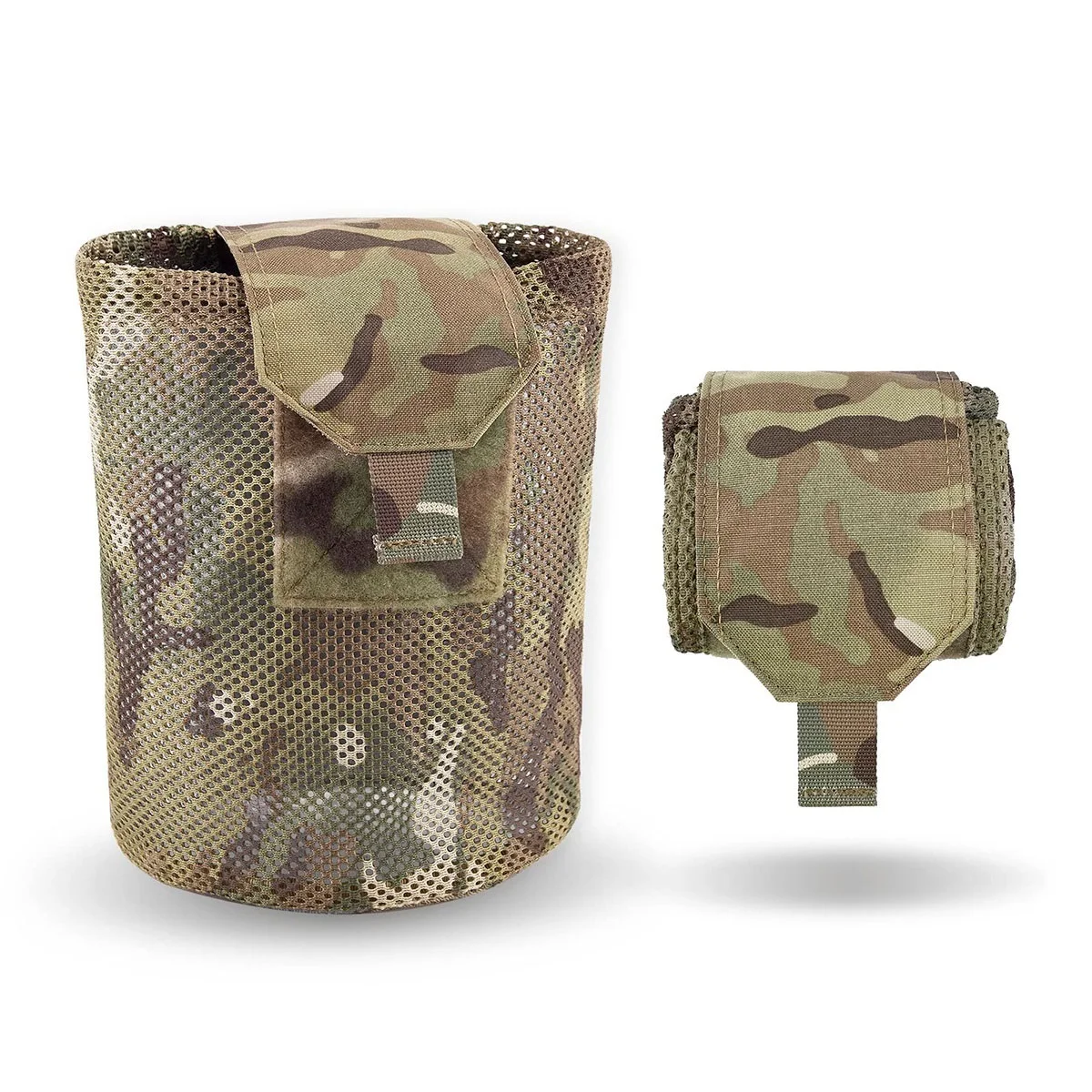 Foldable Mag Dump Pouch, MOLLE Drawstring Tactical Recovery Tool Pouch, Magazine Utility Roll Up Wiast Bag For Duty Belt